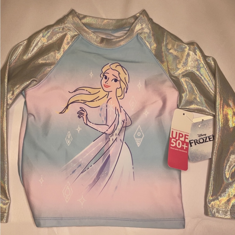 NWT Frozen Long sleeve swim top